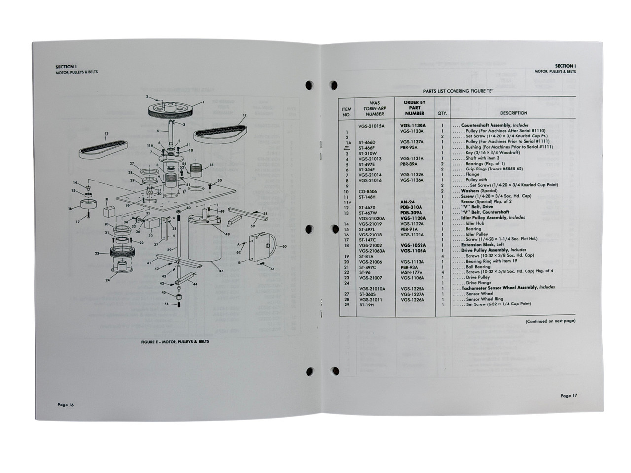 Sunnen Model VGS-20 Seat and Guide Machine Parts Manual