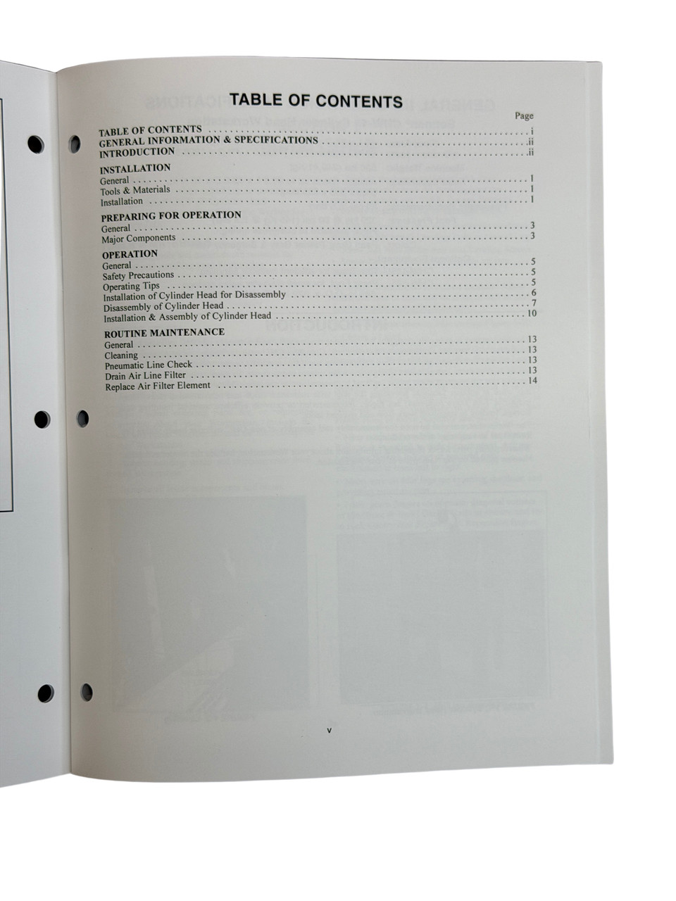 Sunnen CHW-40 Cylinder Head Workstation Instruction Manual