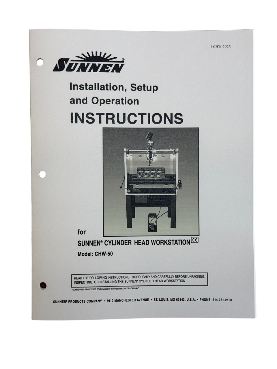 Sunnen CHW-50 Cylinder Head Workstation Instruction Manual