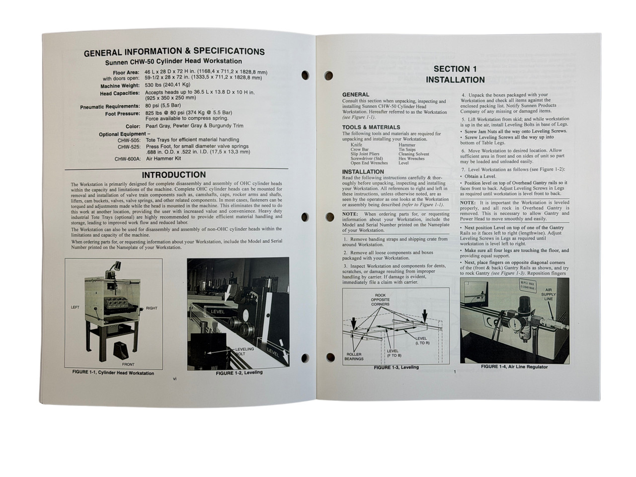 Sunnen CHW-50 Cylinder Head Workstation Instruction Manual