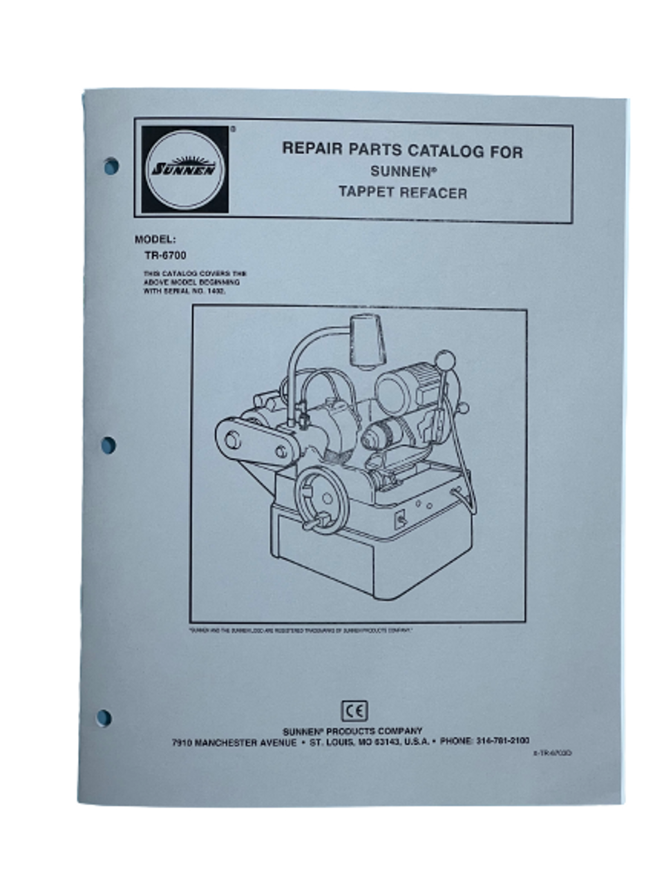 Sunnen Model TR6700 Parts Manual