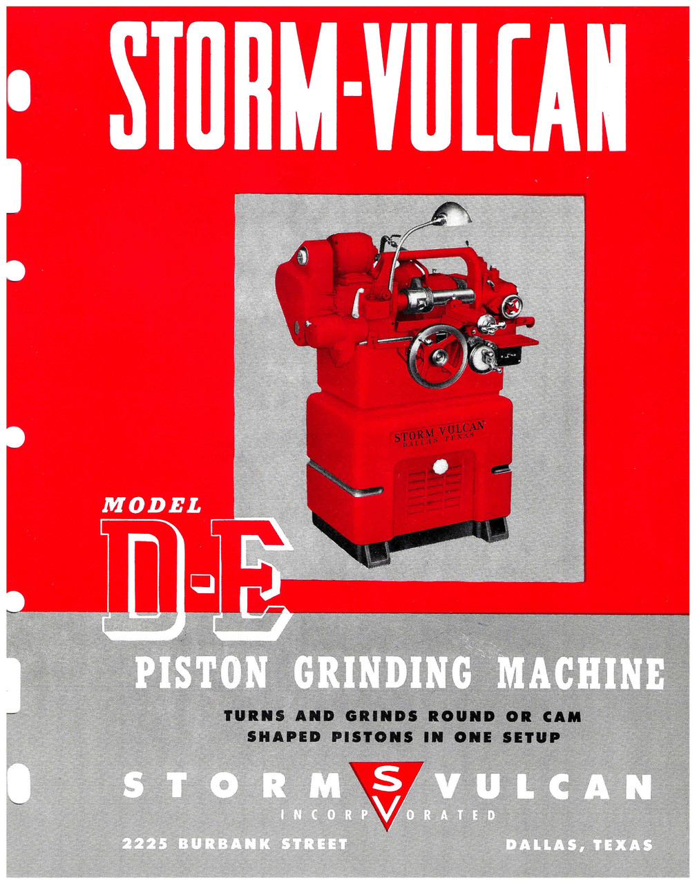 Storm Vulcan Model D-E Piston Grinder Flier