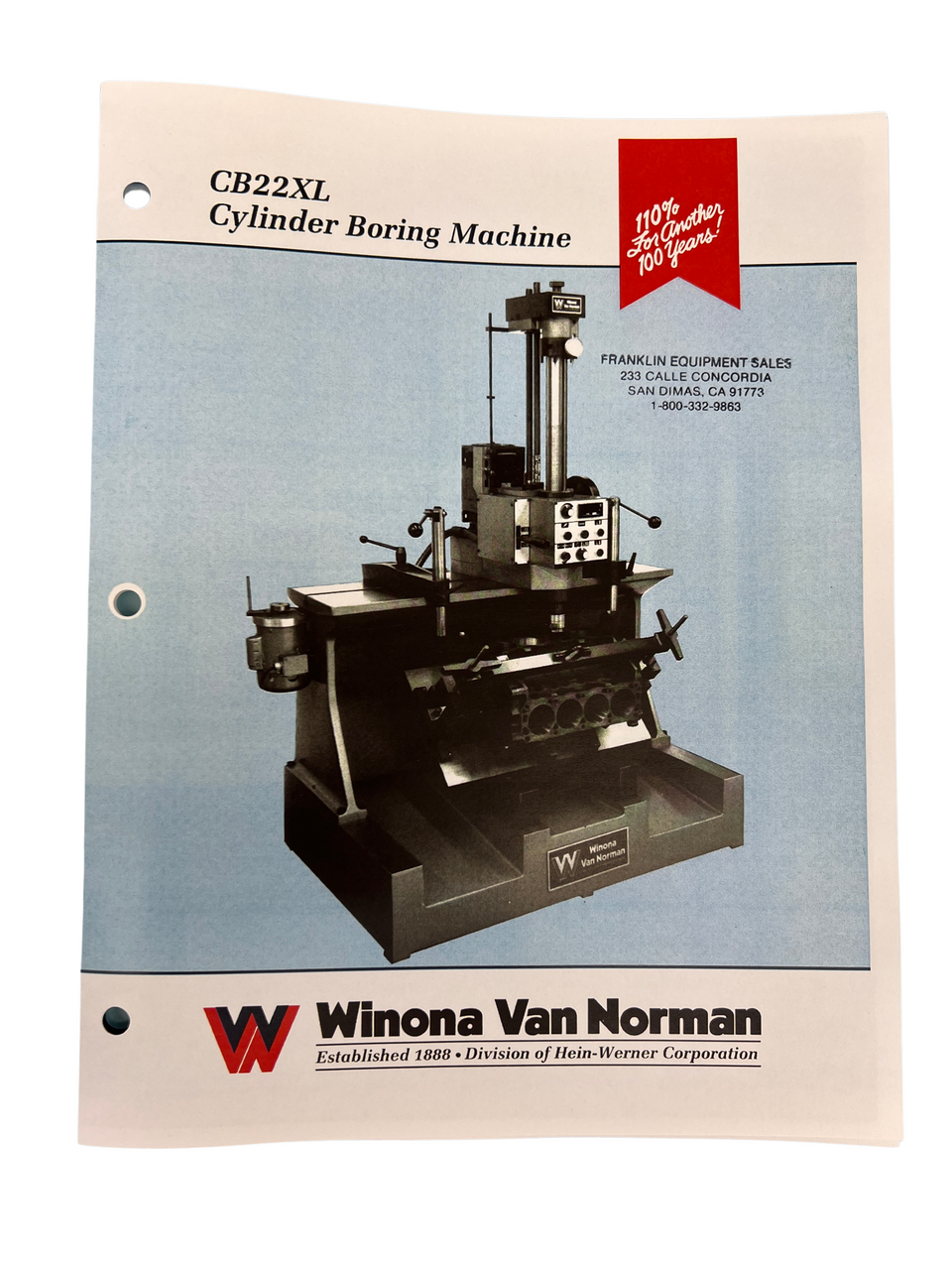 Winona Van Norman Model CB22XL Flier R2