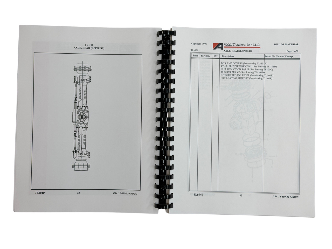 Traverse Forklift Model TL8040 Forklift Parts Manual