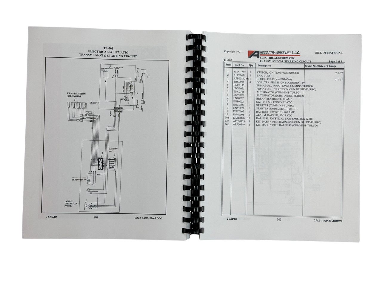 Traverse Forklift Model TL8040 Forklift Parts Manual
