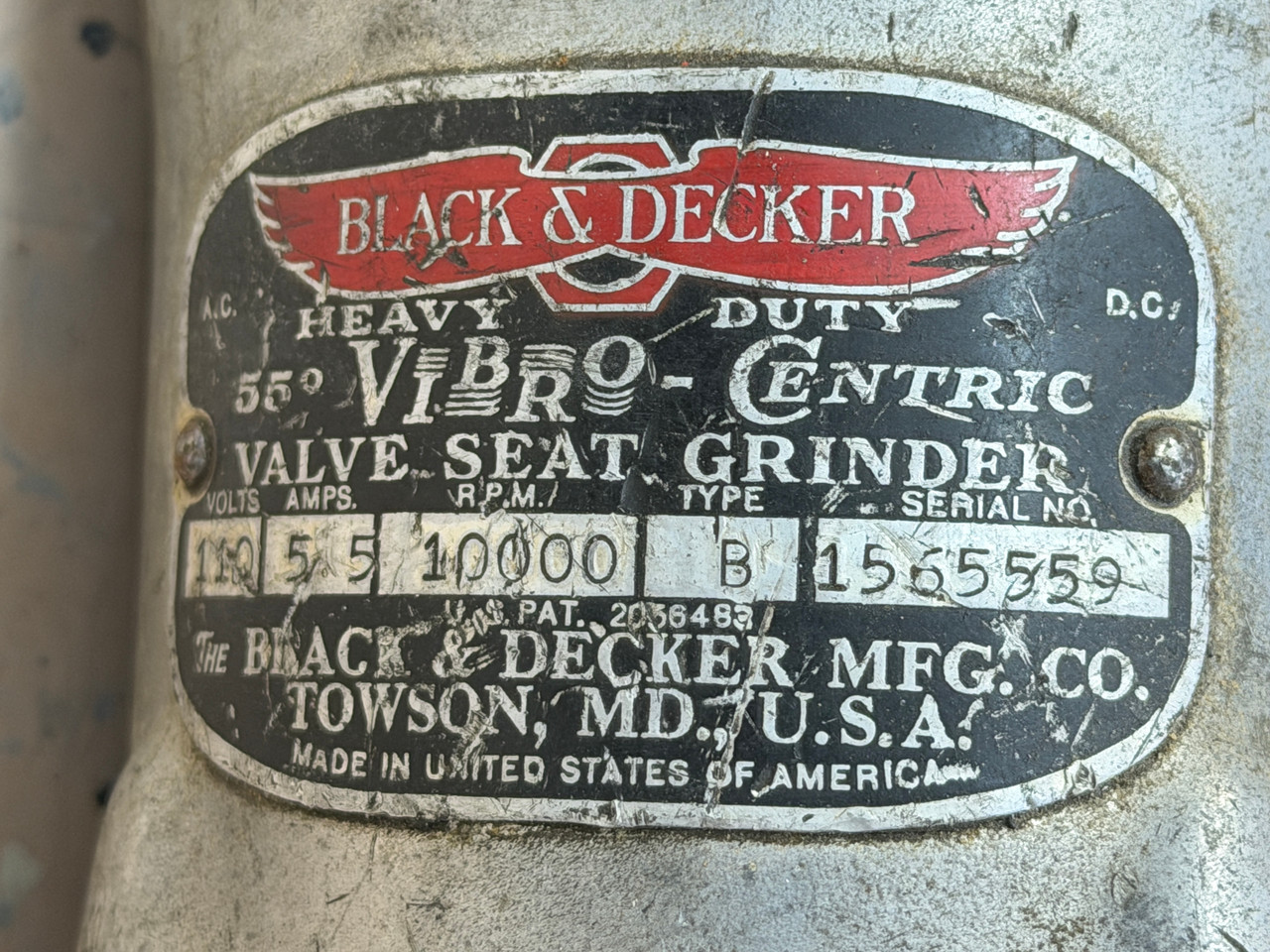 Black & Decker Type B - 55 Degree Valve Seat Grinder Driver - 5/8 Hex