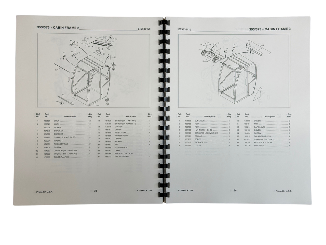 Gehl 353 and 373 Mini Excavator Parts Manual
