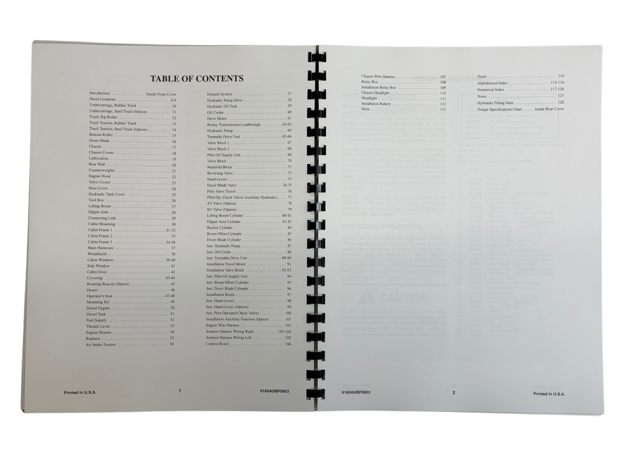 Gehl 502 Mini Excavator Parts Manual