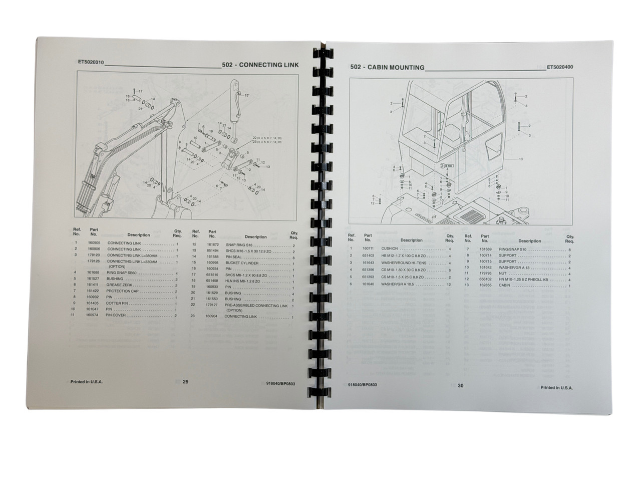 Gehl 502 Mini Excavator Parts Manual