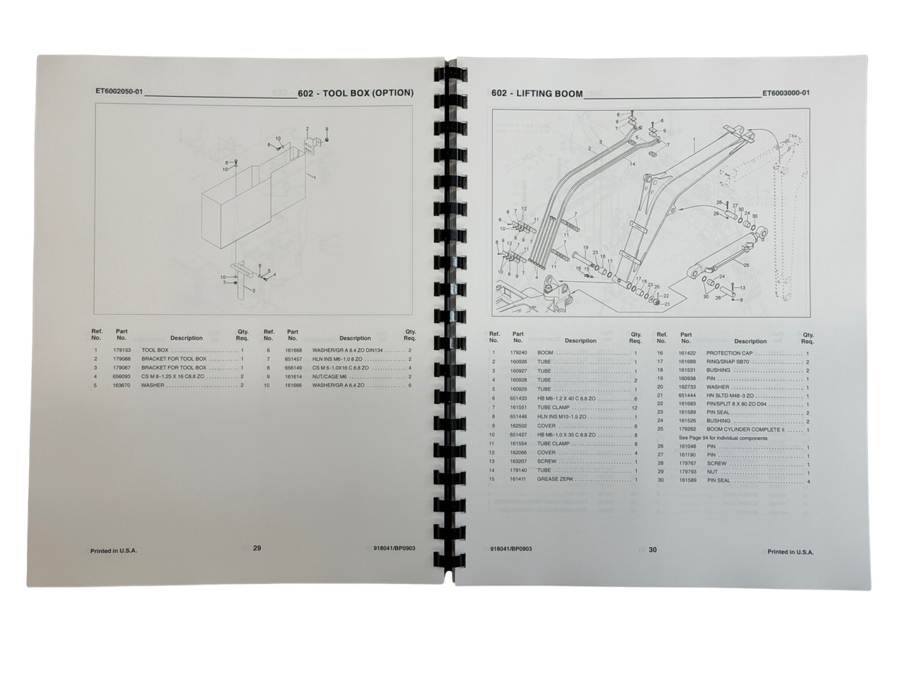 Gehl 602 Mini Excavator Parts Manual