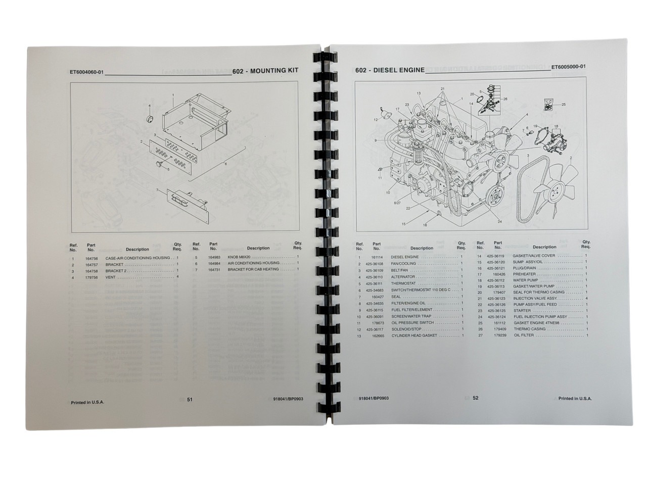 Gehl 602 Mini Excavator Parts Manual