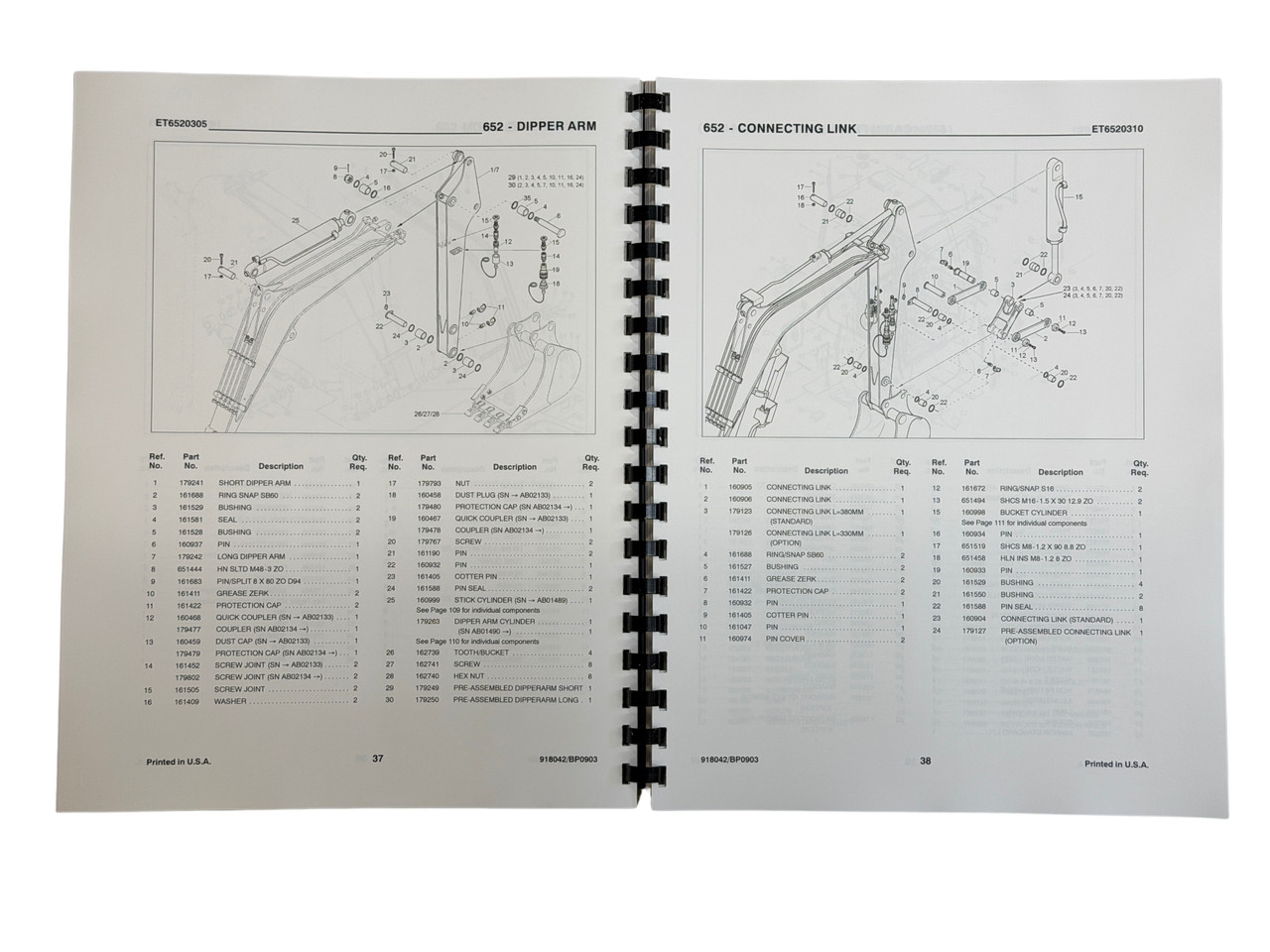 Gehl 652 Mini Excavator Parts Manual