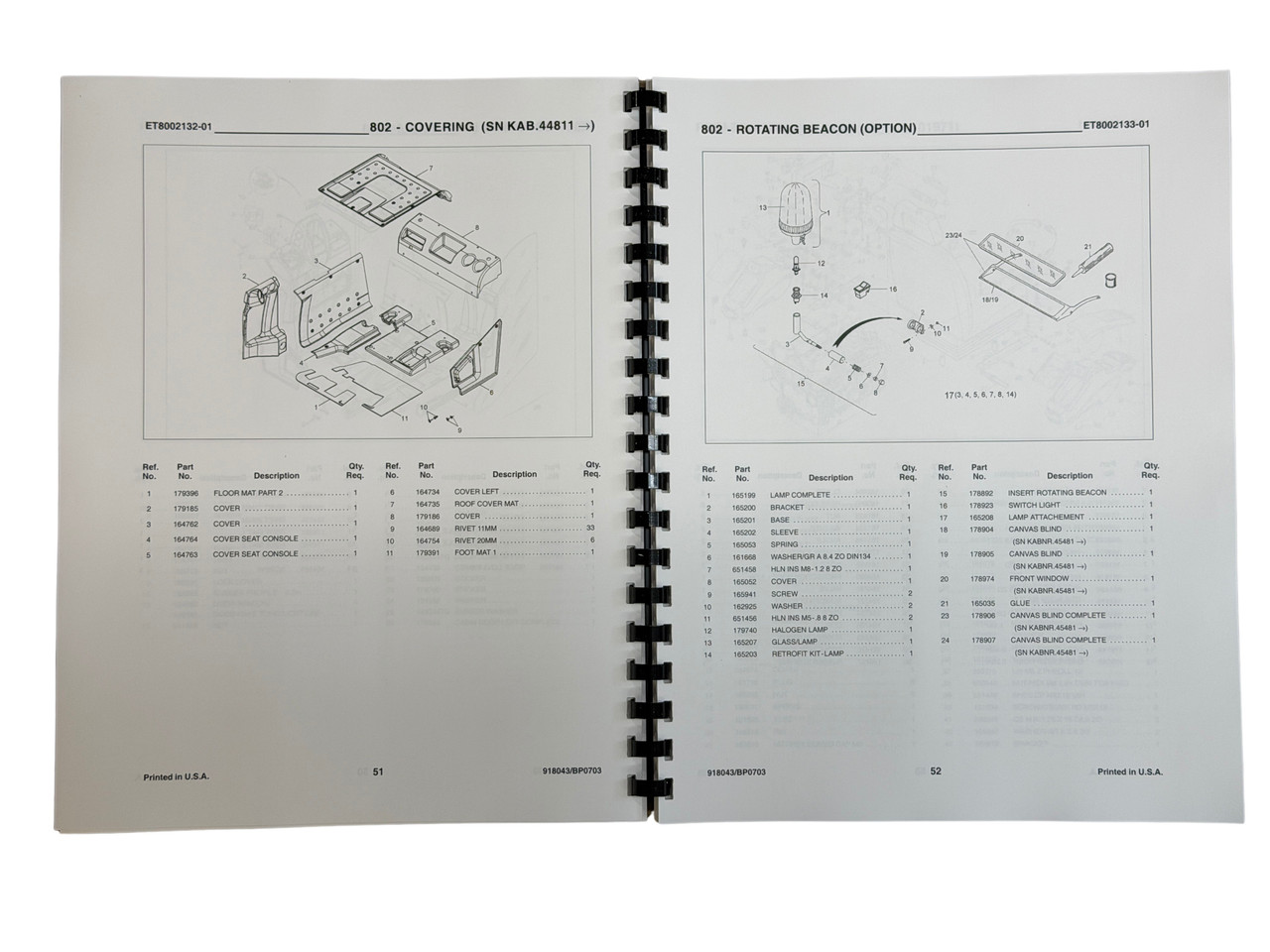 Gehl 802 Mini Excavator Parts Manual
