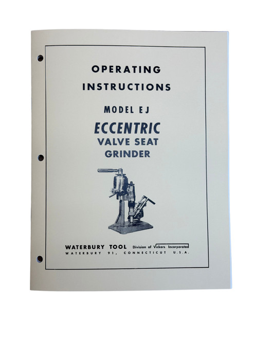 Hall Toledo Model EJ Valve Seat Grinder Manual
