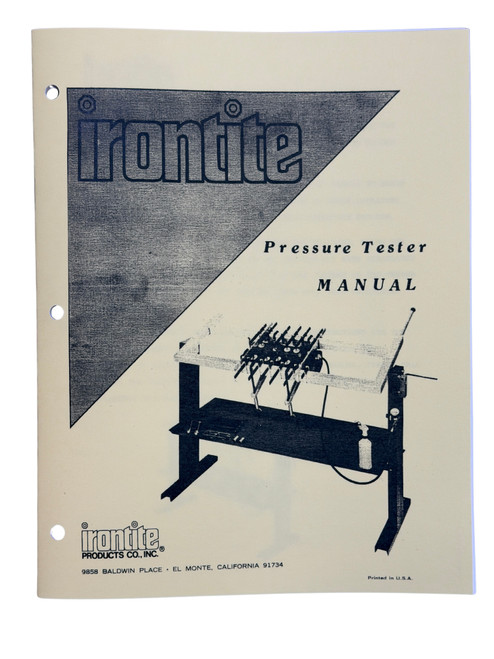 Irontite Cylinder Head Pressure Tester Manual