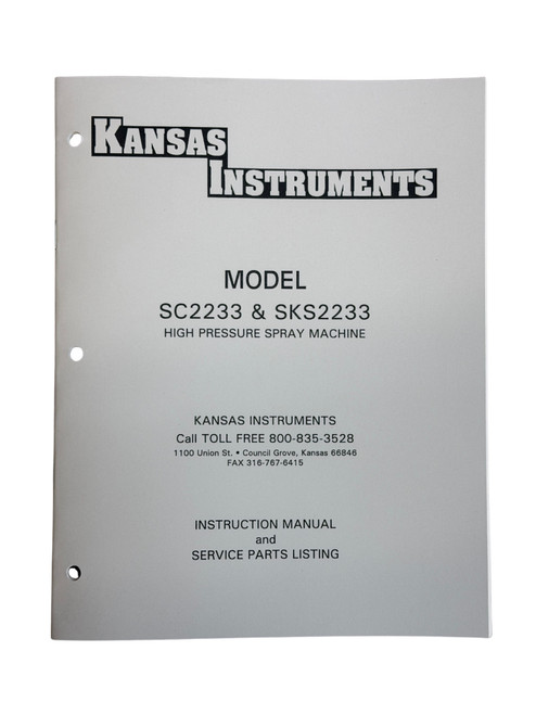 Peterson Model SC2233 & SKS2233 Jet Washer Manual