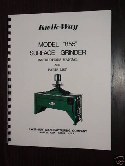 Kwik Way Model 855 Manual