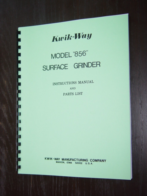 Kwik Way Model 856 Manual