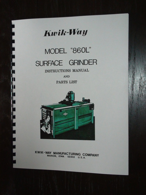 Kwik Way Model 860L Manual