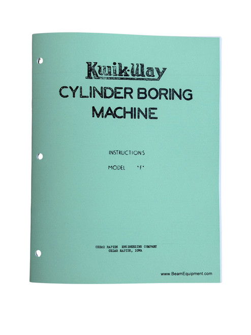 Kwik Way Model F Boring Bar Manual