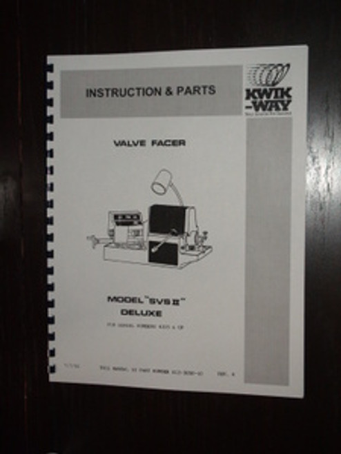 Kwik Way Model SVSII Manual