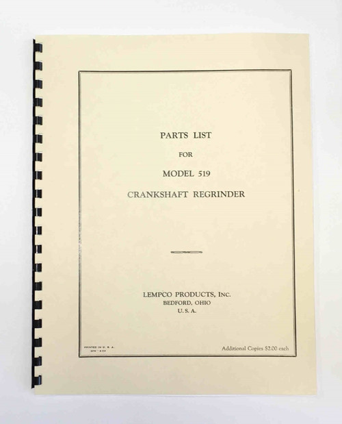 Lempco Model 519 Parts Manual