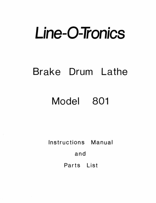 Line O Tronics Model 801 Manual