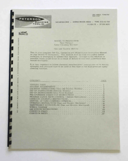 Peterson Model 72 Manual