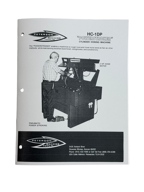Peterson Model HC1DP  Cylinder Hone Manual