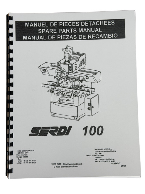 Serdi Model 100 Seat and Guide Machine Parts Manual