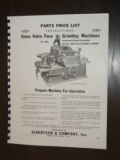 Sioux Model 645 & 645L Manual