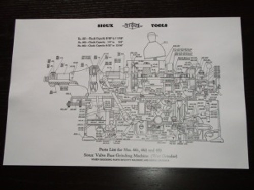 Sioux Model 661 662 & 663 Parts Sheet