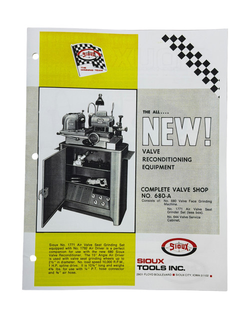 Sioux Model 680 Valve Grinder Flier