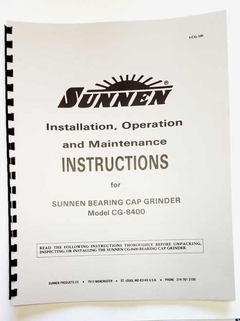 Sunnen Model CG-8400 Manual