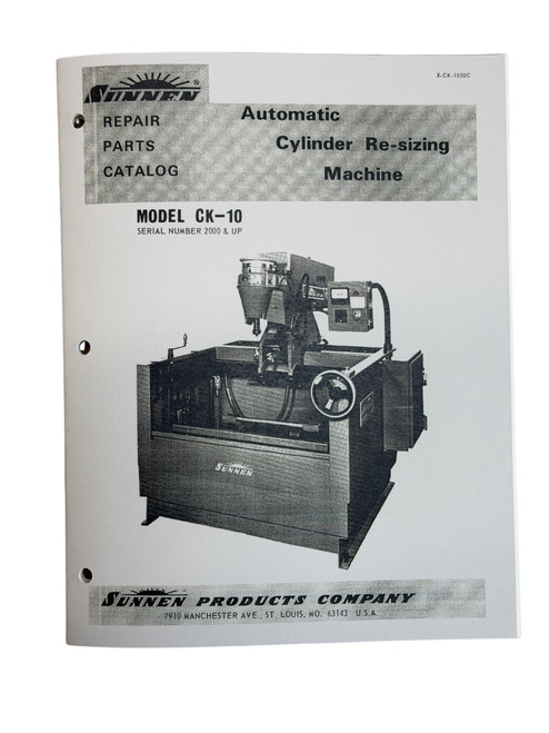Sunnen Model CK-10 Cylinder Hone Parts Manual