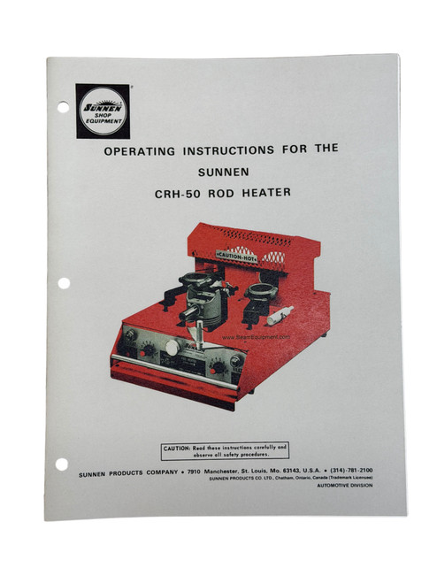 Sunnen Model CRH-50 Connecting Rod Heater Manual