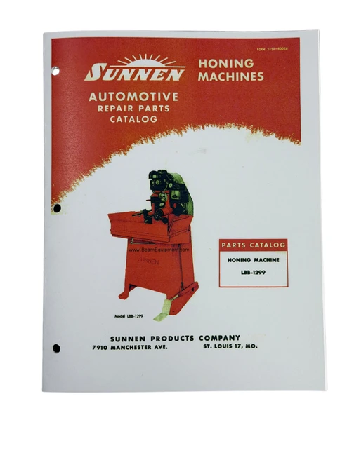 Sunnen Model LBB1299 Honing Machine Manual