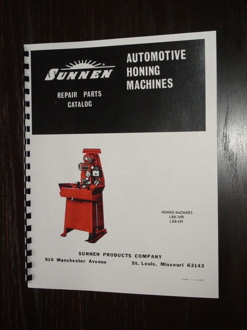Sunnen Model LBB-1499 & LBB-699 Manual