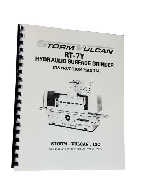 Vulcan Arsページ Storm Vulcan Model RT7Y Surface Grinder Manual