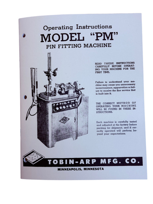 Tobin Arp Model PM Connecting Rod Rod Boring Machine Manual