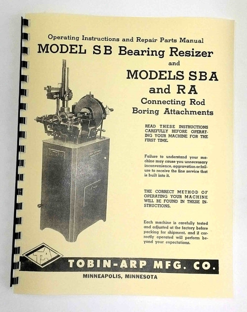 Tobin Arp Model SB, SBA, & RA Manual