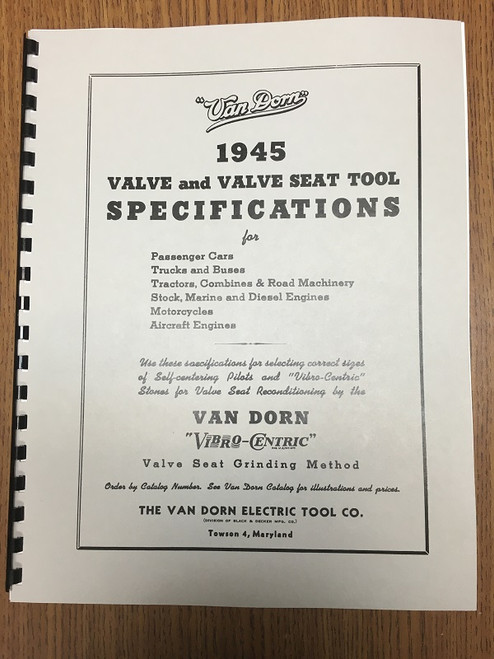 Van Dorn 1945 Specification Handbook