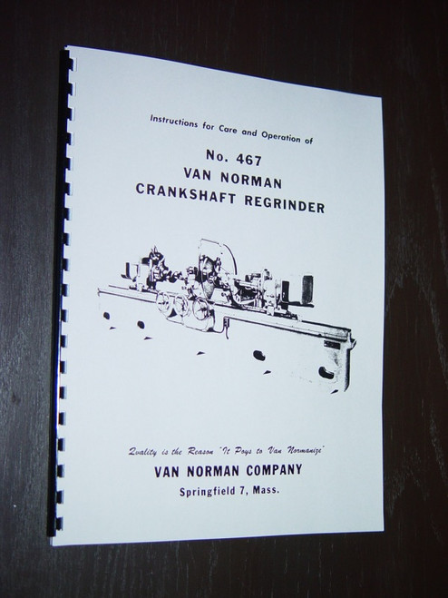 Van Norman Model 467 Manual