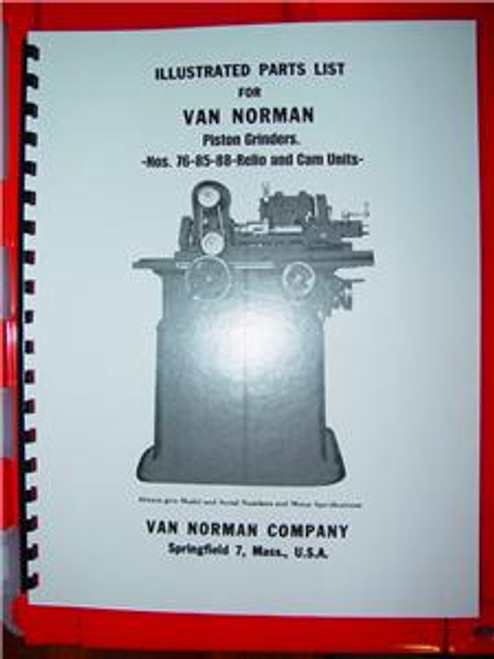 Van Norman Model 76 85 88 & Relio Manual