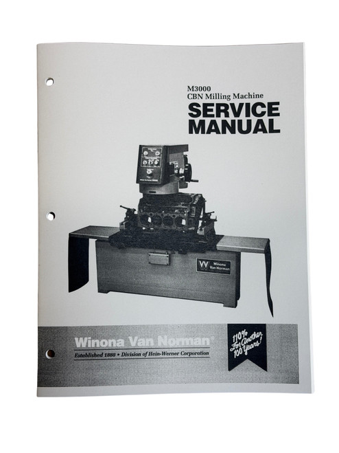 Winona Van Norman Model M3000 Surfacer Manual