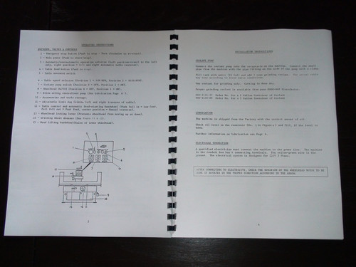 Kwik Way Model 858 Surface Grinder Manual