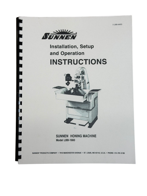 Sunnen Model LBB-1660 Connecting Rod Hone Instruction Manual