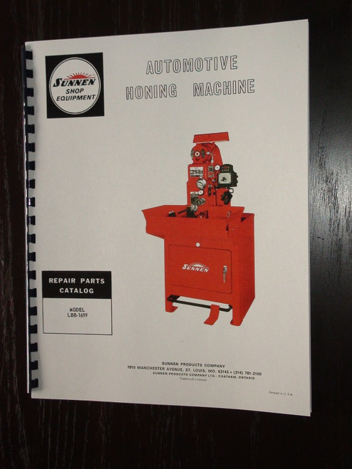 Sunnen Model LBB-1699 Parts Manual