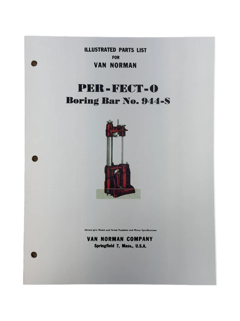 Van Norman Model 944S Portable Boring Bar Parts Manual