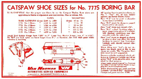 Machine Repair Parts - Van Norman Repair Parts - Van Norman 777-S